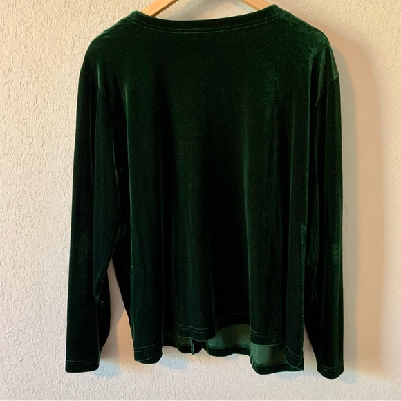 Green Velour Cardigan - Picture 2 of 7